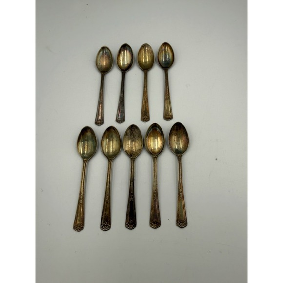 Wm. Rogers & Son Other - Vintage Wm A Rogers Silverplate 4.5" Spoons Lot of 9 Ornate Flatware